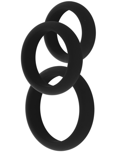 Lot de 3 Cockrings Stamcock Noirs