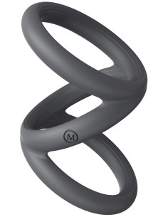 Cockring Triplicock Gris M 45mm