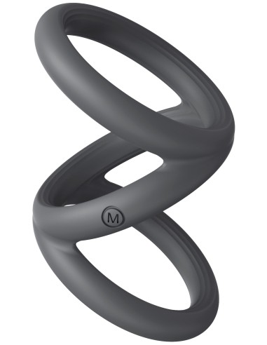 Cockring Triplicock Gris M 45mm