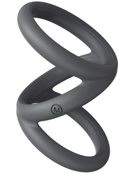 Cockring Triplicock Gris M 45mm