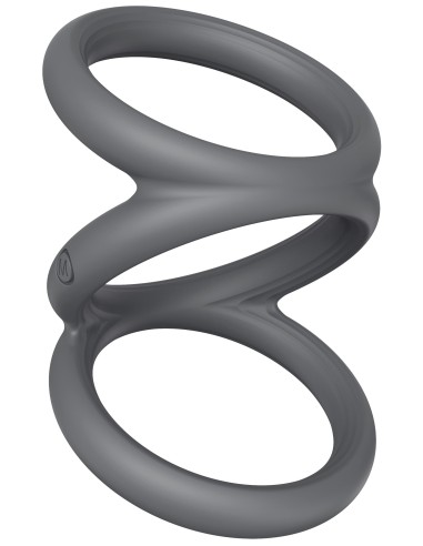 Cockring Triplicock Gris M 45mm