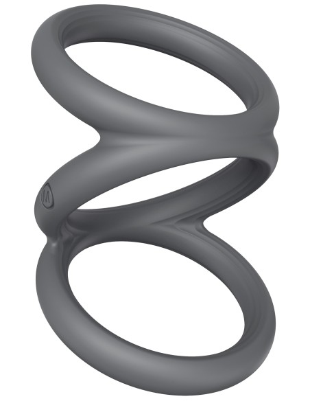 Cockring Triplicock Gris M 45mm
