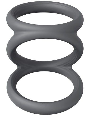 Cockring Triplicock Gris M 45mm