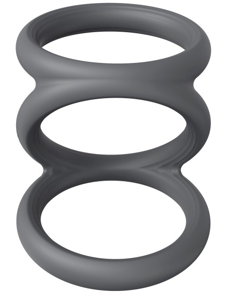 Cockring Triplicock Gris M 45mm