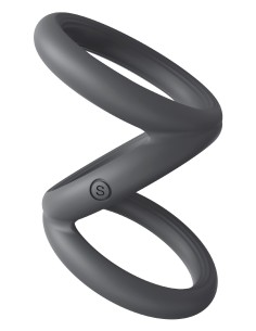 Cockring Triplicock Gris S 40mm