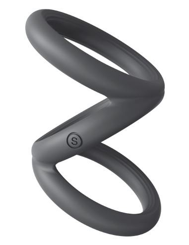 Cockring Triplicock Gris S 40mm