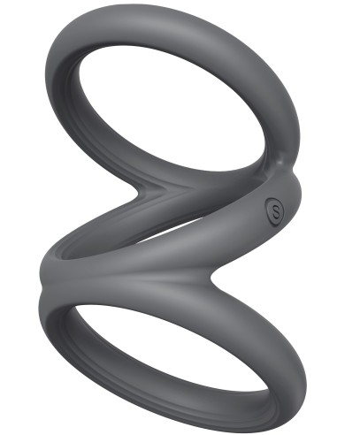 Cockring Triplicock Gris S 40mm
