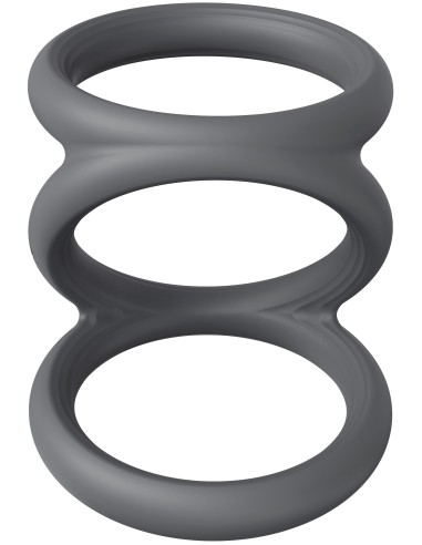 Cockring Triplicock Gris S 40mm