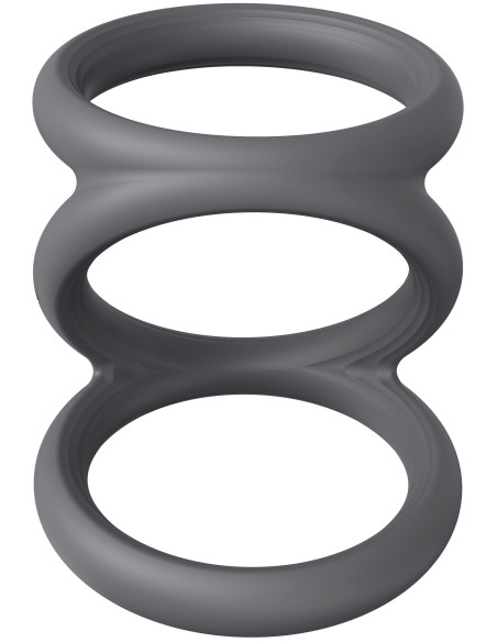 Cockring Triplicock Gris S 40mm