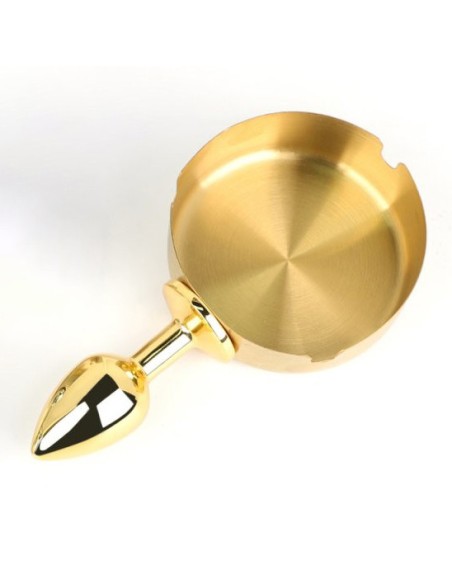 Plug métal Ashes round doré 6 x 2.5cm