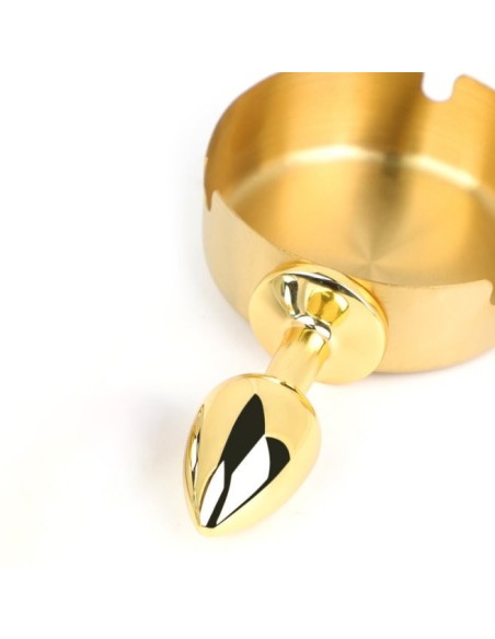 Plug métal Ashes round doré 6 x 2.5cm