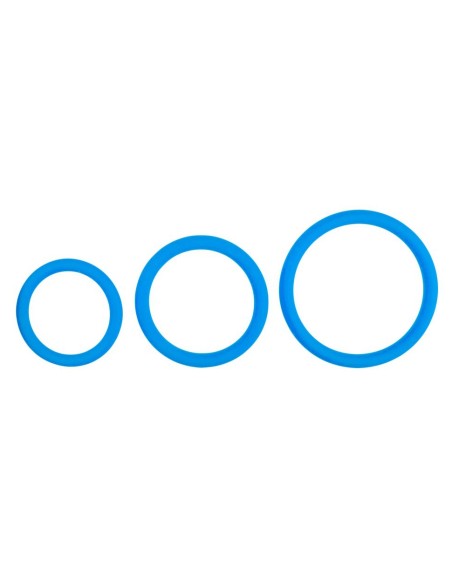 Cockrings en silicone Bleus x3
