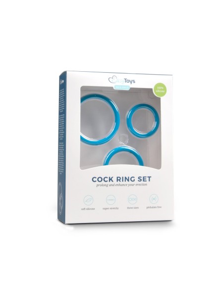 Cockrings en silicone Bleus x3