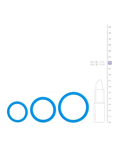 Cockrings en silicone Bleus x3