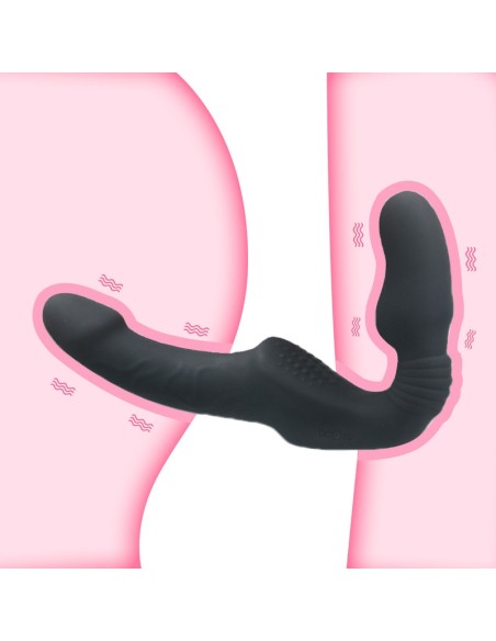 Gode Ceinture sans harnais vibrant Broken 12 x 3.5cm Noir