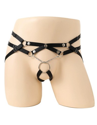 Jockstrap-Lanières Ring Passion Noir