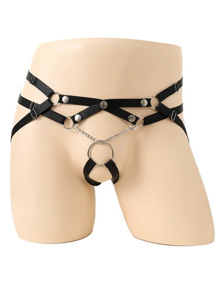Jockstrap-Lanières Ring Passion Noir