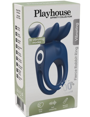 Cockring vibrant Fierce Rabbit 30mm Bleu