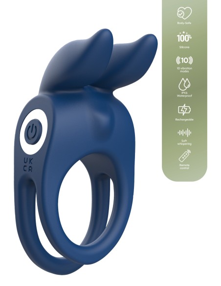 Cockring vibrant Fierce Rabbit 30mm Bleu