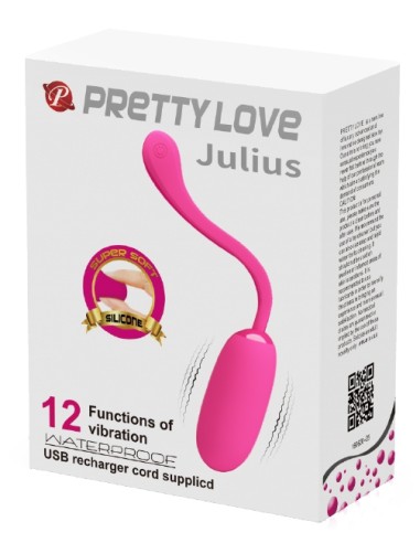 Oeuf vibrant JULIUS Pretty Love 7.8 x 33 cm Rose
