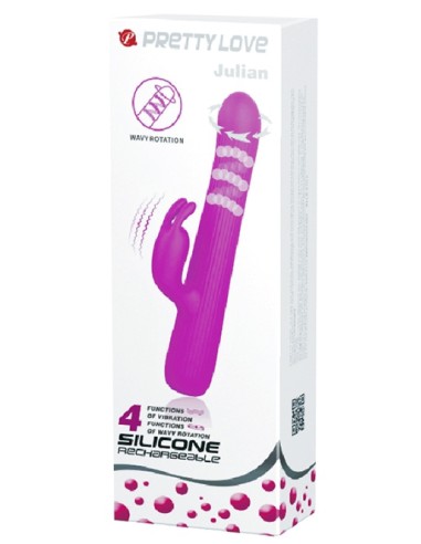 Rabbit à rotation Julian Pretty Love 12 x 2.5 cm Violet