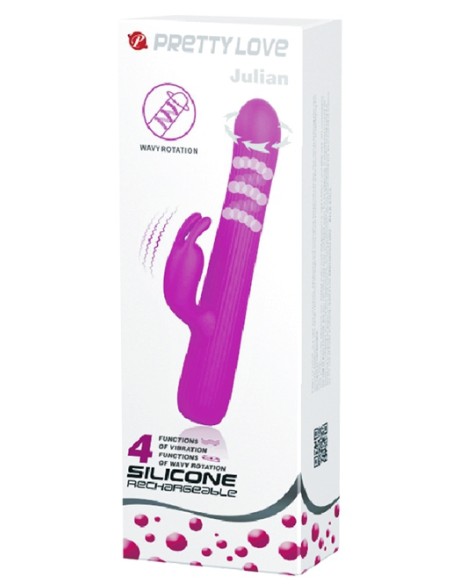 Rabbit à rotation Julian Pretty Love 12 x 2.5 cm Violet