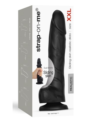 Gode Sliding Skin Strap-On-Me XXL 16 x 4.4cm Noir