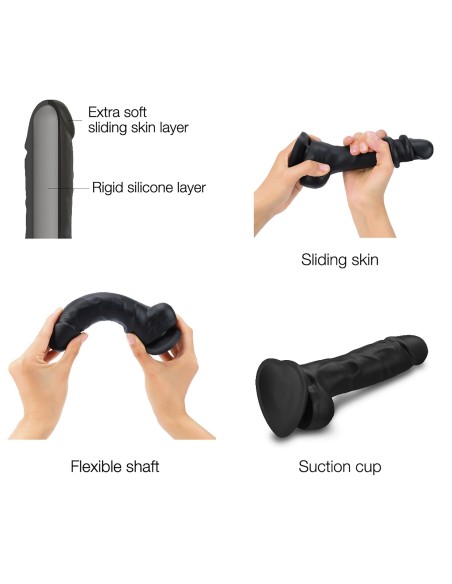 Gode Sliding Skin Strap-On-Me XXL 16 x 4.4cm Noir