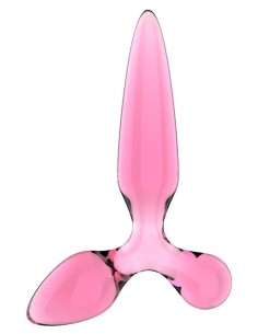 Plug en verre Triple crystal 2 Rose 14 x 3.2cm