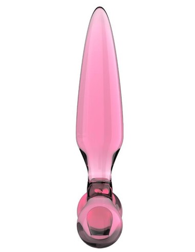 Plug en verre Triple crystal 2 Rose 14 x 3.2cm