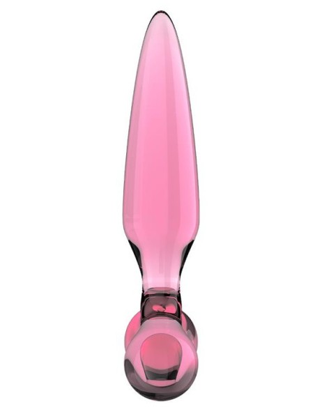 Plug en verre Triple crystal 2 Rose 14 x 3.2cm