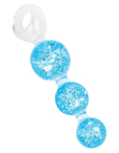 Chapelet anal Crystaltrio Bleu 14 x 4.5cm