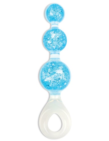 Chapelet anal Crystaltrio Bleu 14 x 4.5cm