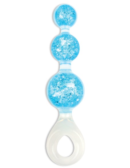 Chapelet anal Crystaltrio Bleu 14 x 4.5cm