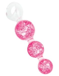 Chapelet anal Crystaltrio rose 14 x 4.5cm