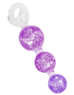 Chapelet anal Crystaltrio Violet 14 x 4.5cm