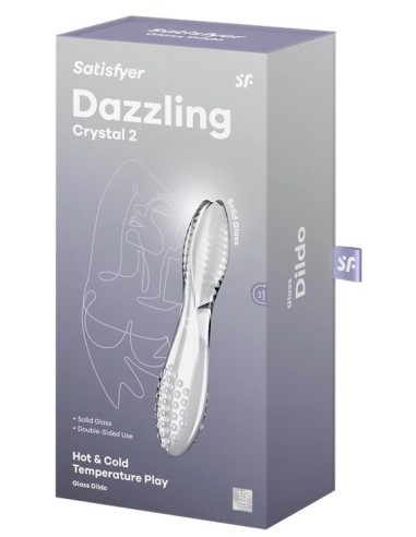Gode en verre Dazzling crystal 2 Transparent 20 x 3.8cm