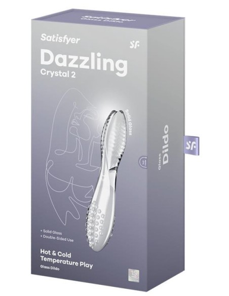 Gode en verre Dazzling crystal 2 Transparent 20 x 3.8cm