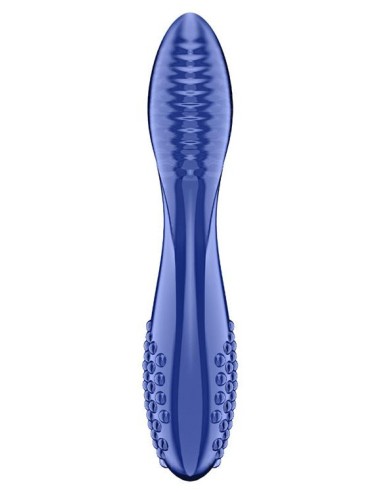 Gode en verre Dazzling crystal 2 Bleu 20 x 3.8cm