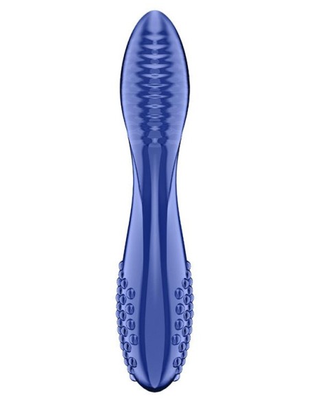 Gode en verre Dazzling crystal 2 Bleu 20 x 3.8cm