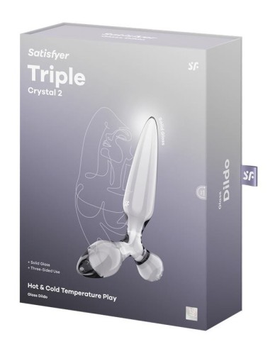 Plug en verre Triple crystal 2 Transparent 14 x 3.2cm