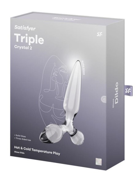 Plug en verre Triple crystal 2 Transparent 14 x 3.2cm