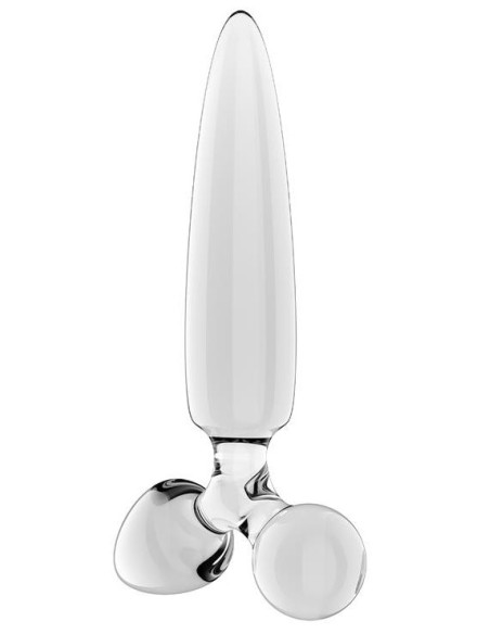 Plug en verre Triple crystal transparent 1 14 x 3cm