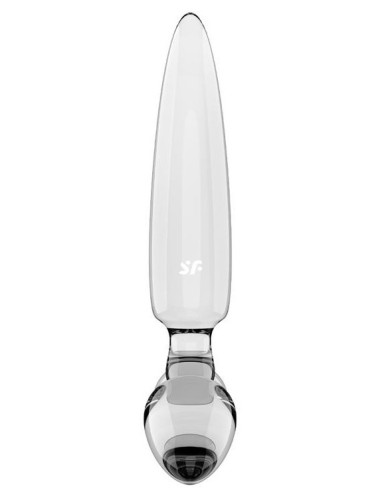 Plug en verre Triple crystal transparent 1 14 x 3cm