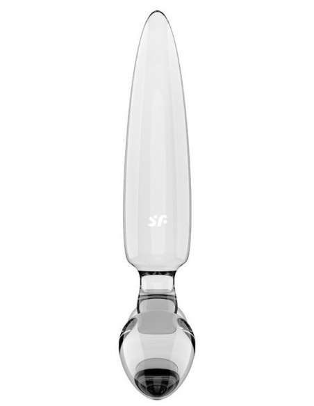 Plug en verre Triple crystal transparent 1 14 x 3cm