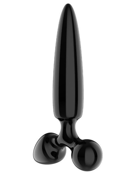 Plug en verre Triple crystal 1 Noir 14 x 3cm