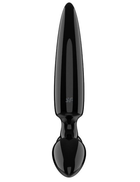 Plug en verre Triple crystal 1 Noir 14 x 3cm