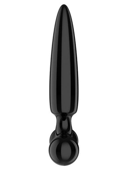 Plug en verre Triple crystal 1 Noir 14 x 3cm