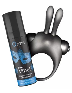 Coffret Cockring rabbit + Gel stimulant Sexy vibe! bunny