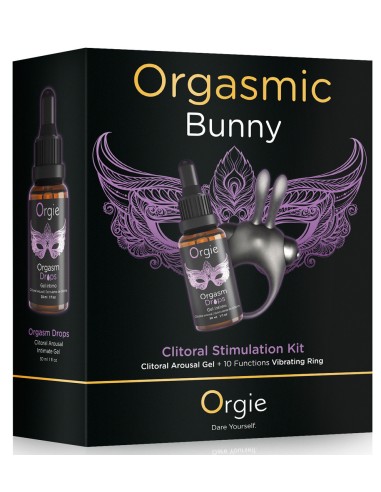 Coffret Cockring rabbit + Gel stimulant clitoris Orgasmic bunny